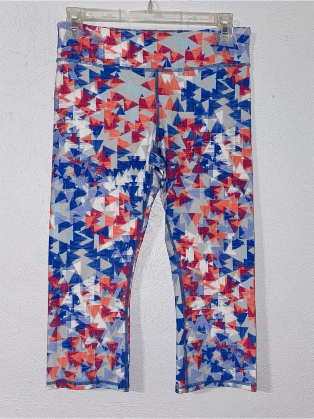 MNY Performance Leggings Geometric Print Athletic Stretch Gym Crop Size Medium